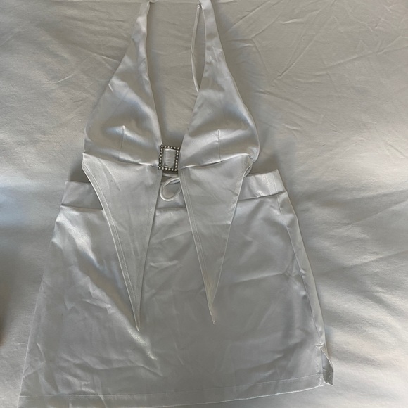 Haltered White Sparkle Birthday Skirt Set - Picture 3 of 4